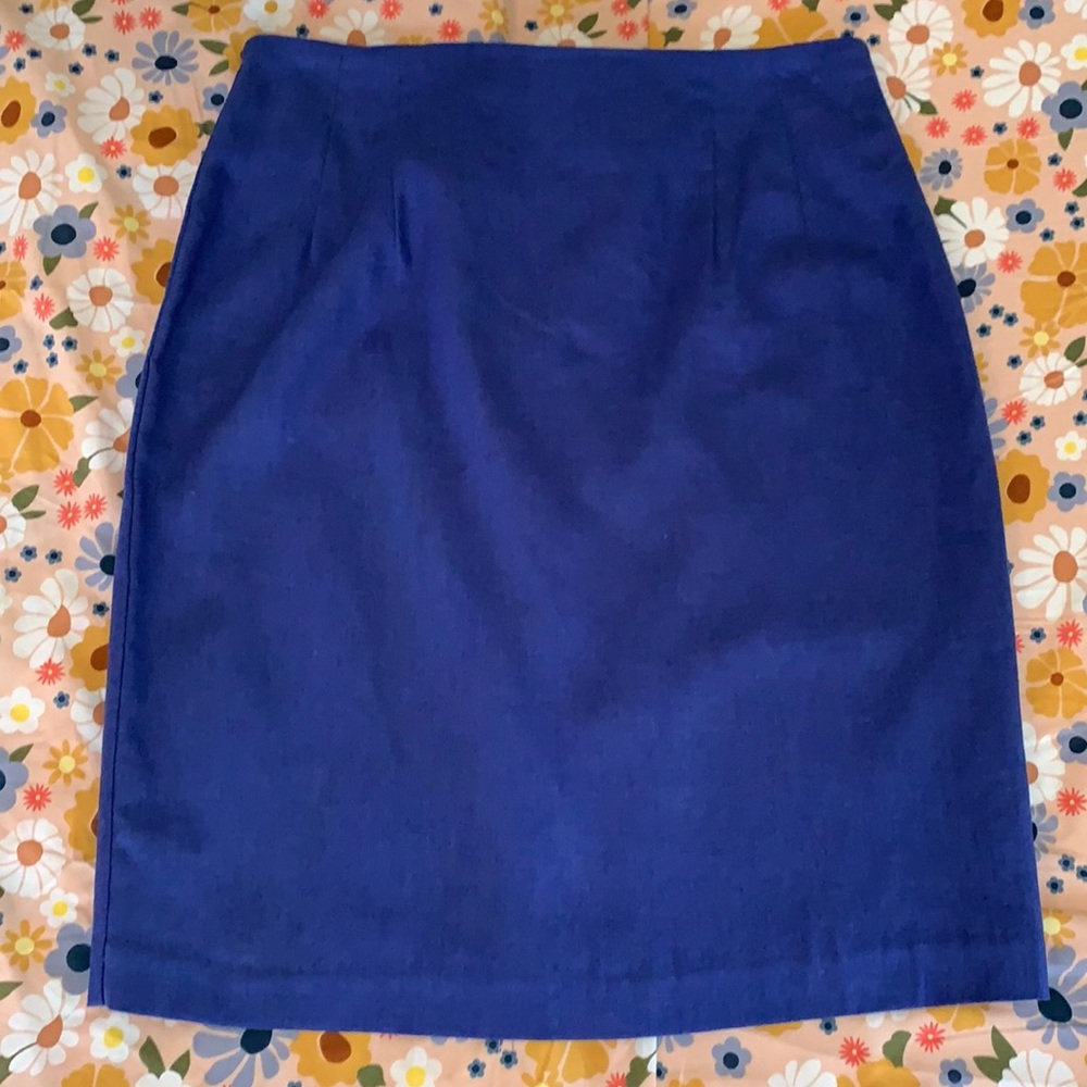 Vintage Casual Corner Blue Linen  Skirt